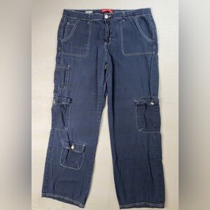Vintage Y2K Hot Kiss Women’s Dark Blue Cargo Pants Women’s Size 15